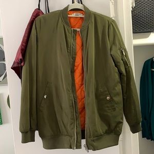 Gina Tricot olive green bomber jacket